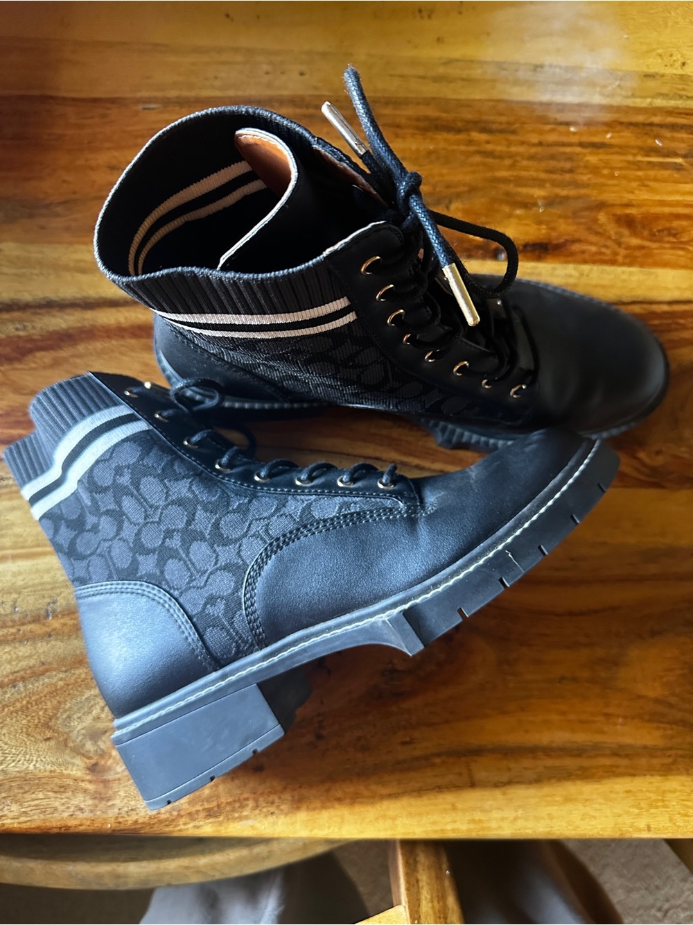 Coach Livia Knit Combat Boots